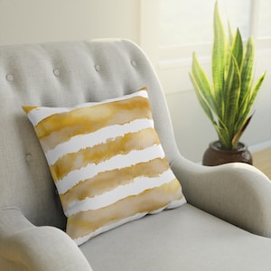 Gold Modern Stylish Cushion, Decorative Throw Pillow, Elegant Home Decor, Luxury Accent Pillow, Metallic Gold Cushion Cover