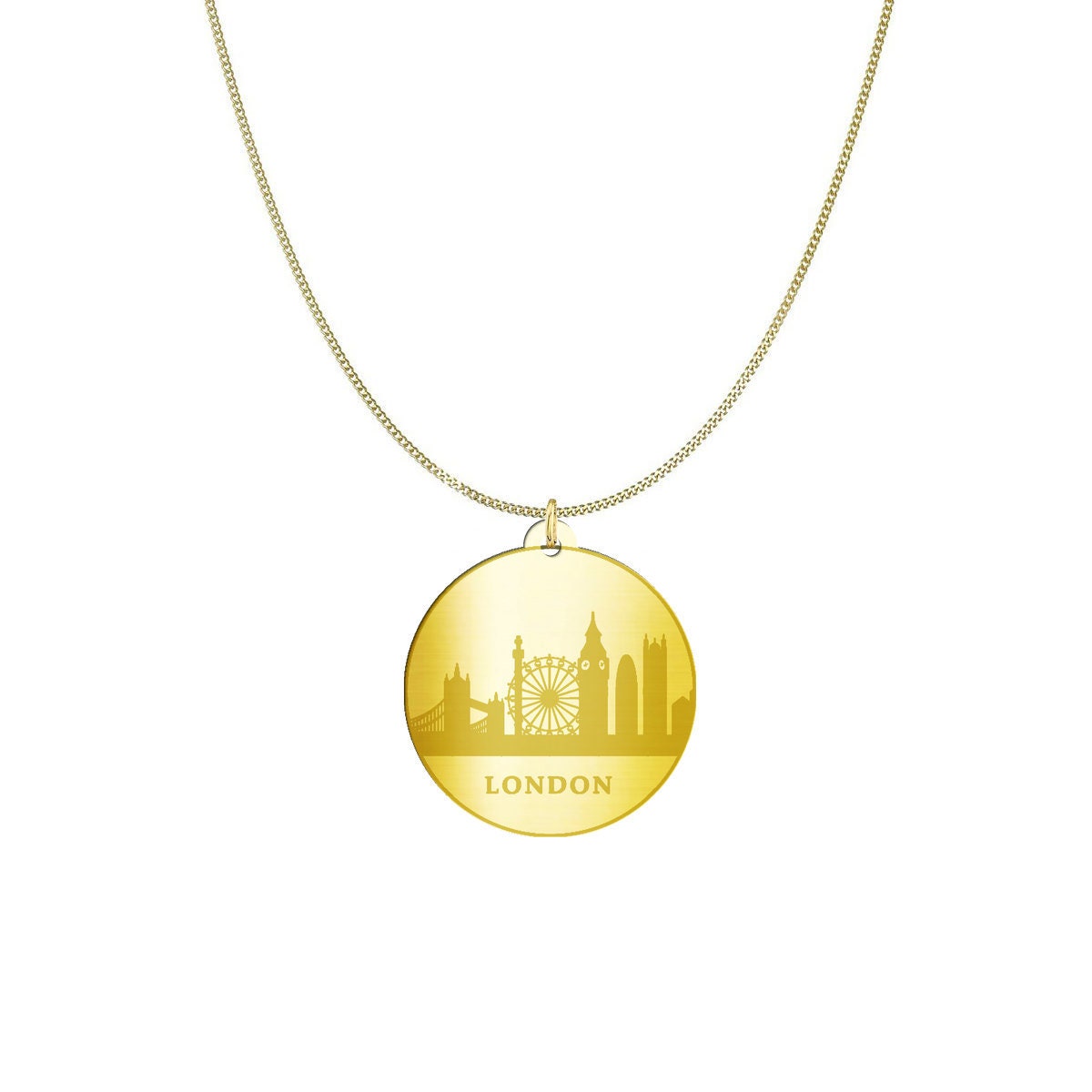 Engraved London Skyline Necklace Sterling Silver London Etsy