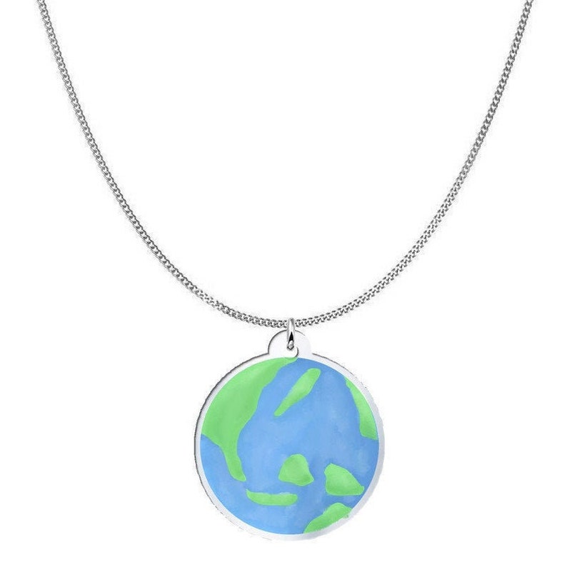 Mother Earth Necklace Earth Earth Globe Necklace 925 Sterling Silver Planet Earth Necklace Lovely Earth Necklace Love Earth Necklace