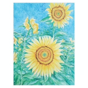Sunflower Giclée Print, Sunflower Fine Art Print, Watercolor Painting Print, Sunflower Decor, Watercolor Sunflower Painting, Sunflower Art