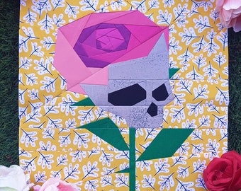 FPP Old Skull Rose - Final size 12" x 12"