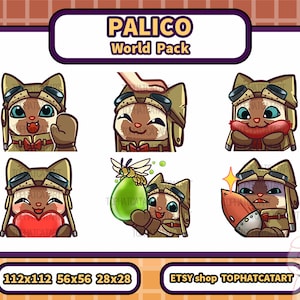 Palico Monster Hunter World Pack-emotes voor Twitch en Discord