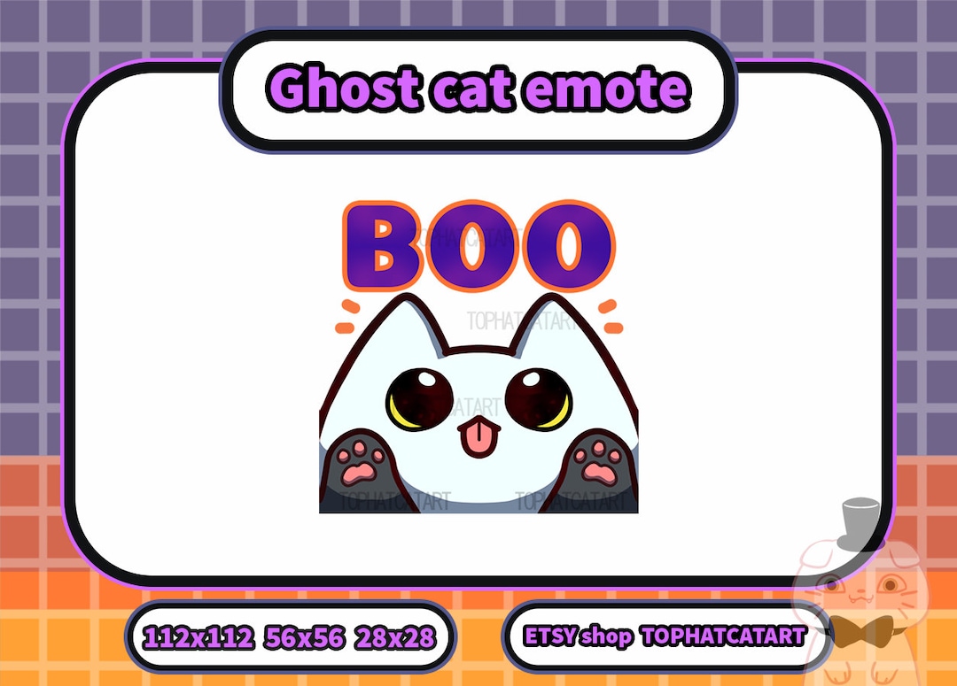 Ghost Cat Emote for Twitch, Discord - Etsy