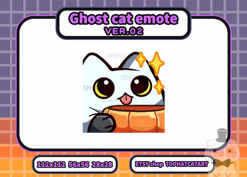Ghost Cat Emote Ver2 for Twitch, Discord - Etsy