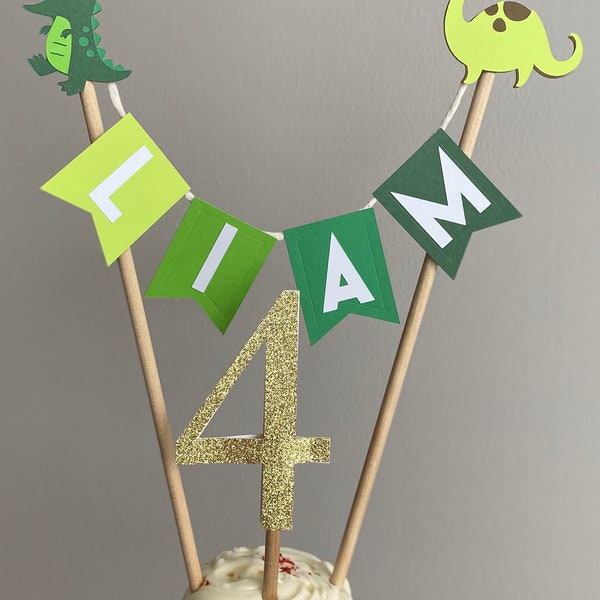 Dinosaur cake topper, dino birthday party, dinosaur birthday party decor, four-ocious, 4-ocious birthday party, dinosaur party