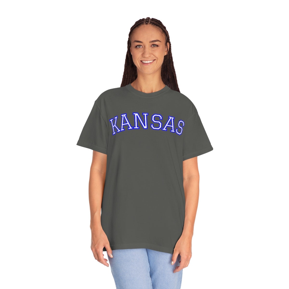Kansas Comfort Colors Pepper, KU Jayhawks, Kansas Jayhawks, camiseta