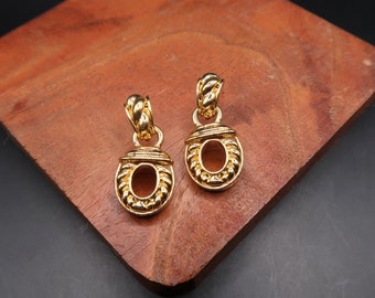 Vintage St John Signed Gold Tone Earrings