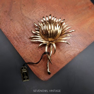 DSF Antique Jewelry Buccellati Gold Silver Thistle Flower Brooch Pin