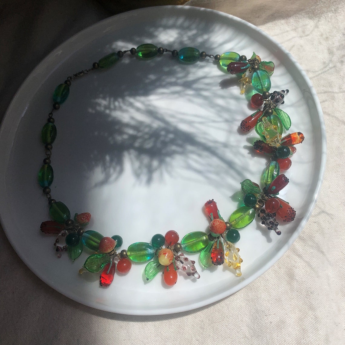 Vintage Italian Murano Glass Fruit Beads Necklace1940s1960s Etsy