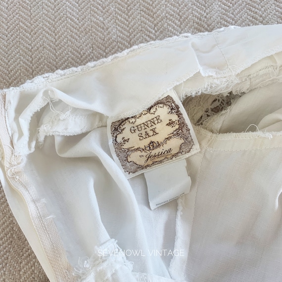 Vintage 70s Gunne Sax Corset Lace Up Crochet white Pr… - Gem