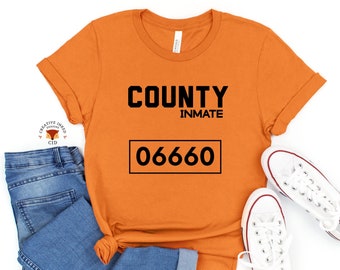 Halloween T-Shirt, Halloween Costume, Funny Halloween Shirt, Inmate Shirt, Jail bird, Unisex Costume, Halloween Shirt for her, for him