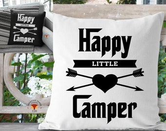 Happy Camper Pillow, RV Cushion, RV Pillow, RV Decor, Camping cushion, Gift for Camper, Trailer pillow, Motorhome Pillow, Accent Pillow