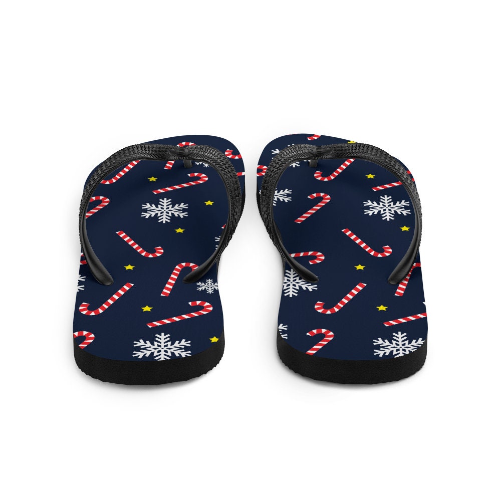 Cute Christmas Flip Flops, Xmas Flip Flops, Winter Holiday  display picture 2