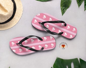 Cute Flip Flops, Valentines Day Flip Flops, Love Flip Flops, Holiday Shoe, Vacation Sandal, Lover Gift, Valentines Gift, Gift for her