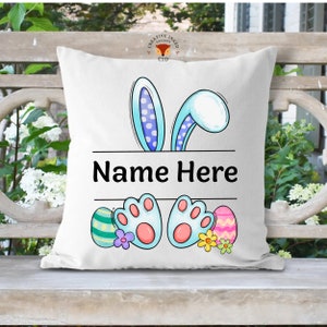 Almohada de Pascua personalizada, Decoración de Pascua, Almohada familiar de Pascua, Regalo de cesta de Pascua, Regalo para niño, Regalo de Pascua, Almohada personalizada