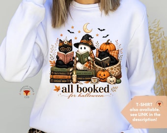 Camiseta divertida para amantes de los libros, camiseta de gato leyendo, regalo para ratones de biblioteca, sudadera para amantes de los libros, camiseta de Halloween para amantes de los libros, regalo para amantes de los gatos