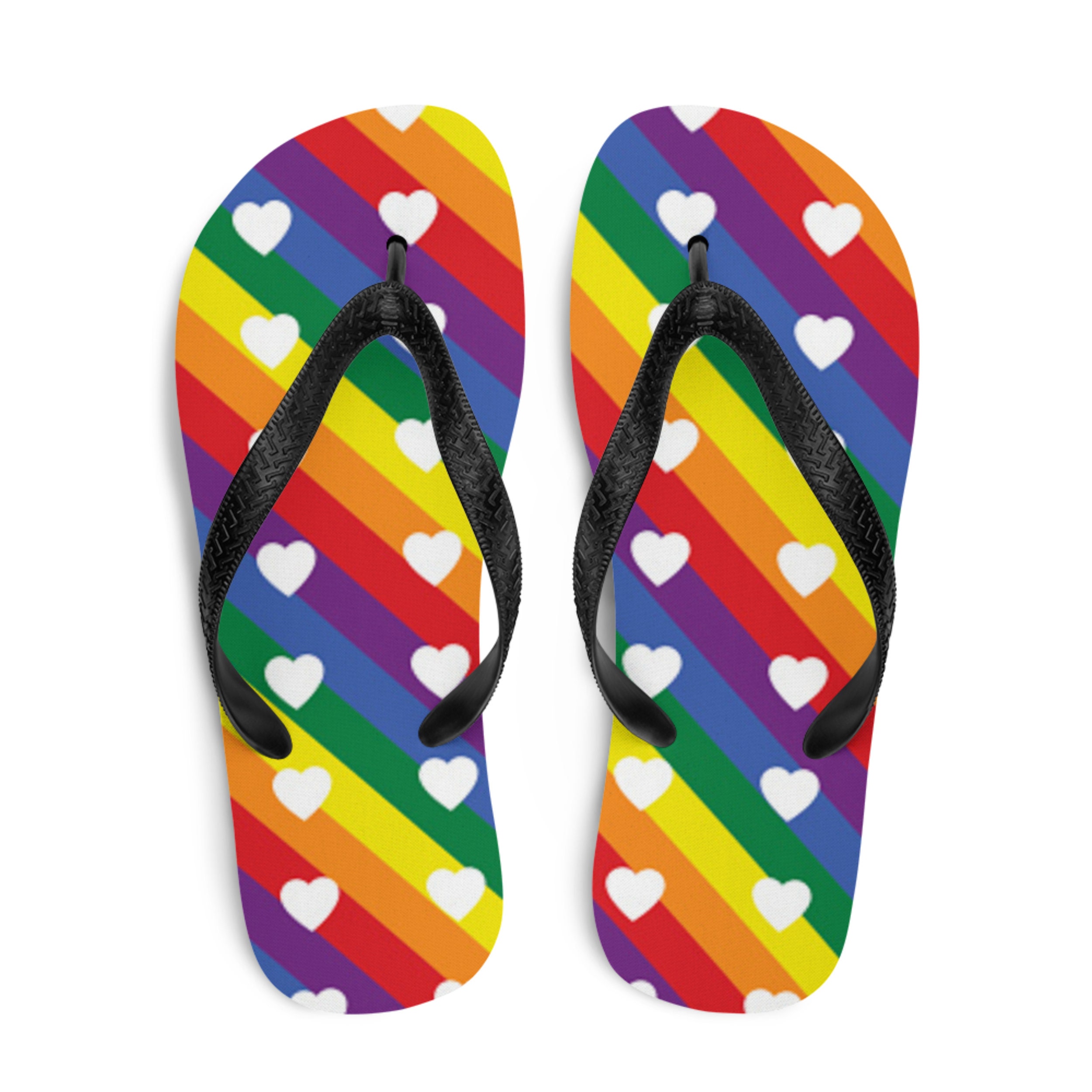 Pride Flip Flops, Pride Awareness, Personalized Flip Flop, Rainbow