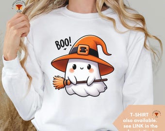 Cute Ghost Halloween Sweatshirt, Nurse Halloween Sweatshirt, Halloween Clothing, Halloween T- shirt, Teachers Halloween Shirt, Nurse Shirt