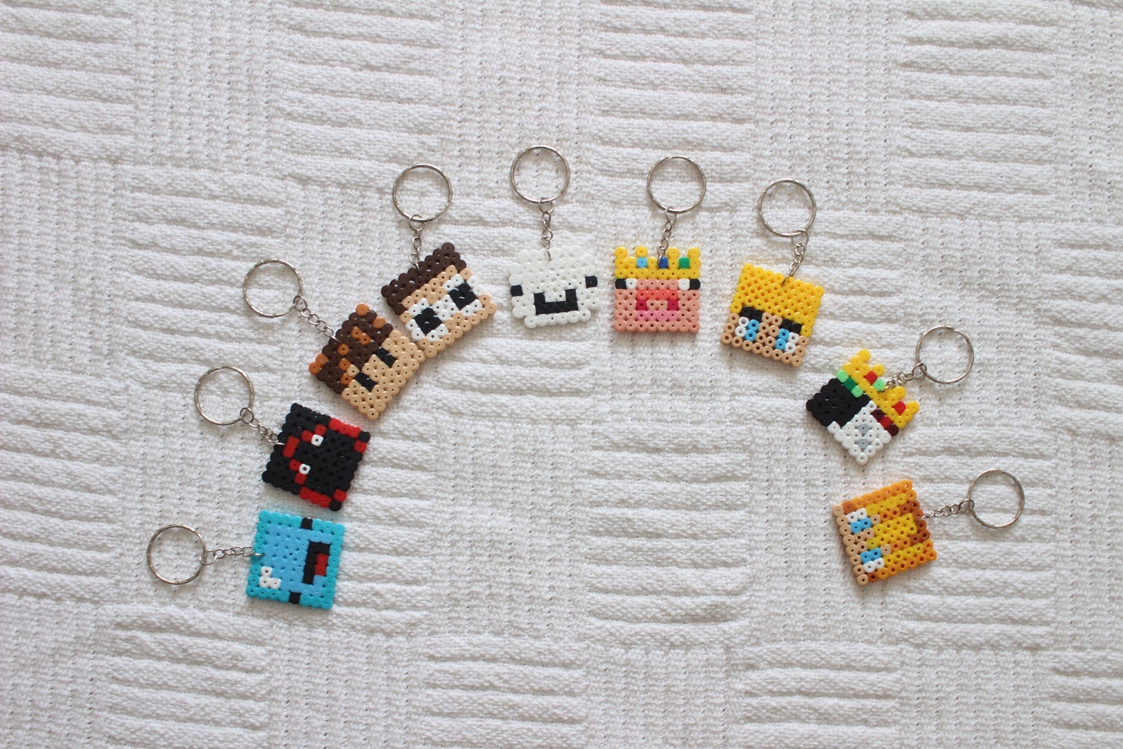 Minecraft youtuber Perler bead Keychains Etsy