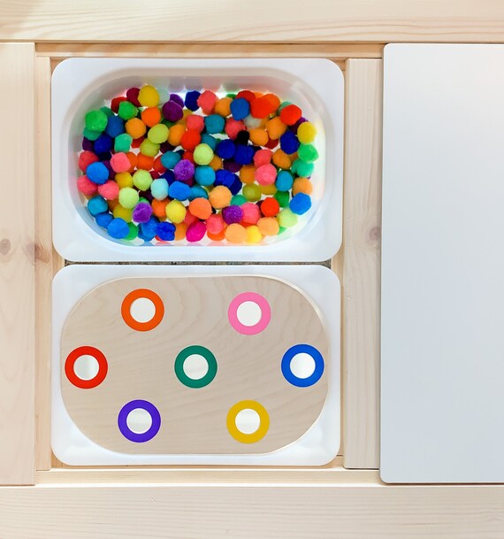 Sensory Bin Lid Flisat Insert Color Sorting Lid for Large TROFAST Ikea