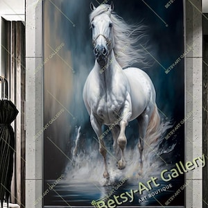 Abstract Running Horse Canvas Print: Modern Home Decor