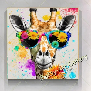 Groovy Giraffe Pop Art Canvas Print: Vibrant Safari Home Decor