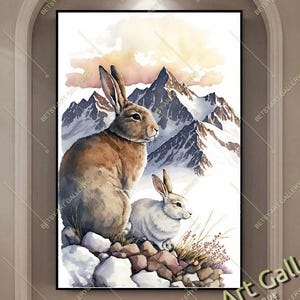 Mountain Hare Canvas Art Print: Tranquil Nature Scene, Modern Wall Decor