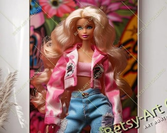 Chic Barbie Dream Canvas Print – Fashion Doll Wall Art