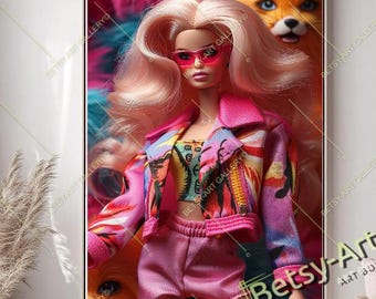 Retro Beauty Barbie Dream Canvas Print – Fashion Doll Wall Art