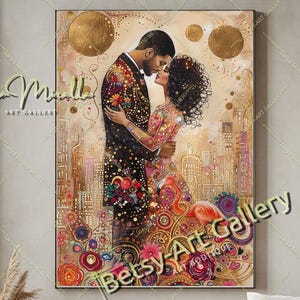 Gustav Klimt The Kiss Canvas Print: Pop Art Graffiti Reimagining