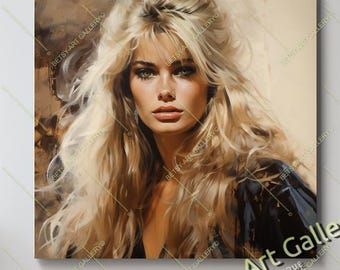 Brigitte Bardot Canvas Print – Vintage Hollywood Glamour Portrait