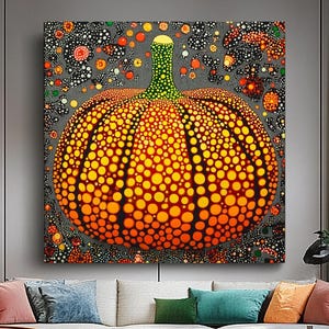 Infinity Pumpkin Dreams – Homage to Yayoi Kusama - Stretched Print on Canvas