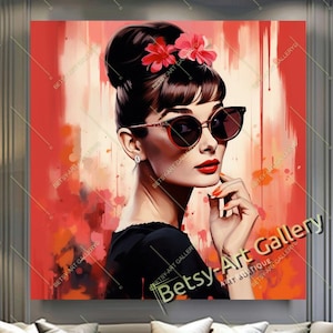 Audrey Hepburn Canvas Print: Glamour Pop Art Portrait