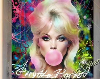 Brigitte B. Canvas Print: Marilyn Monroe Bubble Gum Pop Art