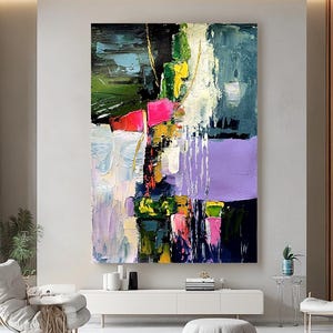 VIVID ABSTRACT Wall Art - Large Oil Painting on Canvas, Impasto Painting, Modern Wall Art Decor