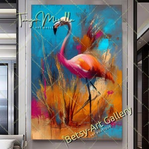 Pink Flamingo Canvas Print: Vibrant Tropical Bird Wall Art