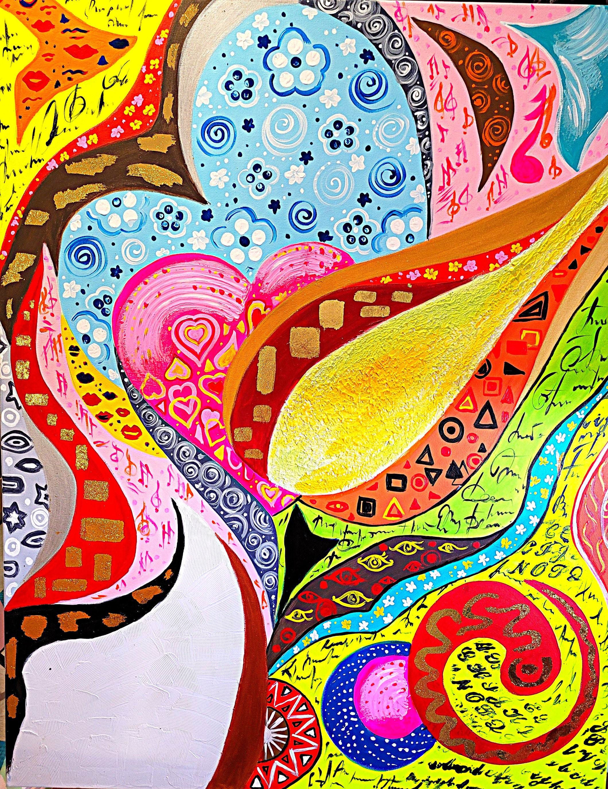 Splashing Thick Acrylic Paint Contemporary Art Stock Illustration -  Illustration of line, design: 286581334