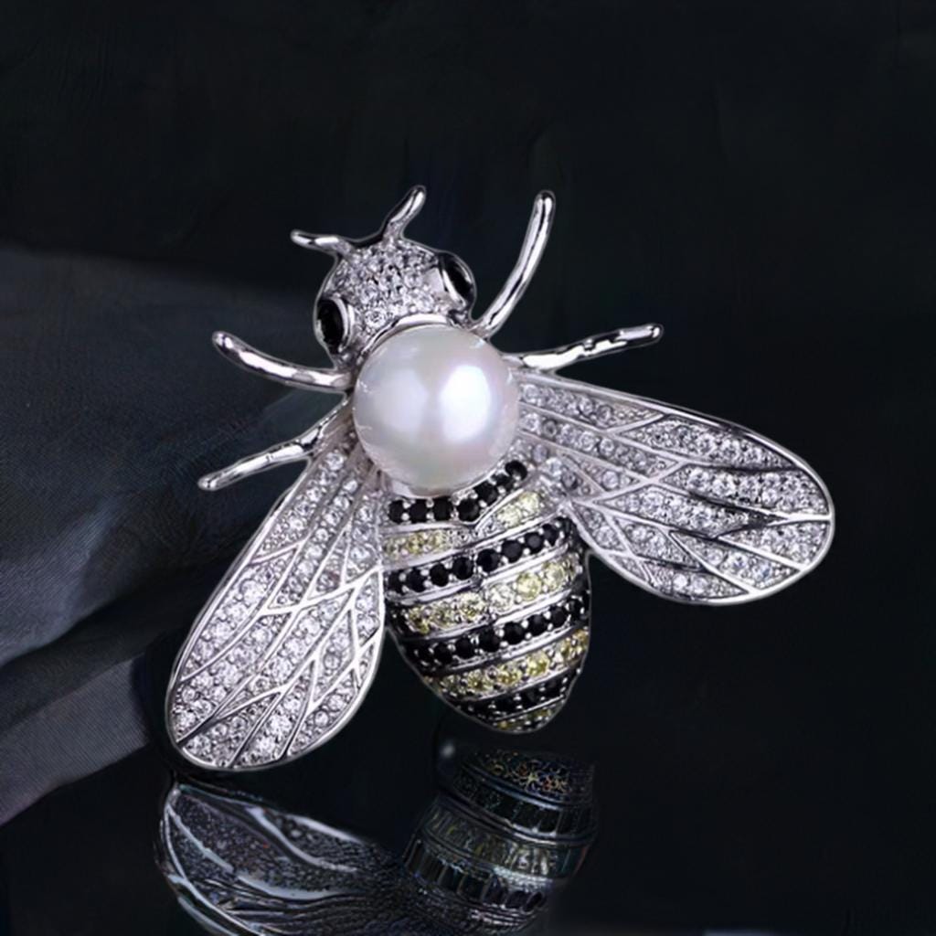 Spilla ape vintage, spilla ape con strass, gioielli ape, spilla ape calabrone, gioielli insetto, spilla ape con strass, spilla ape calabrone vintage, ape - Italia