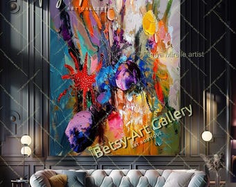 Modern Exhibition Canvas Art: Underwater Abstract Wall Art