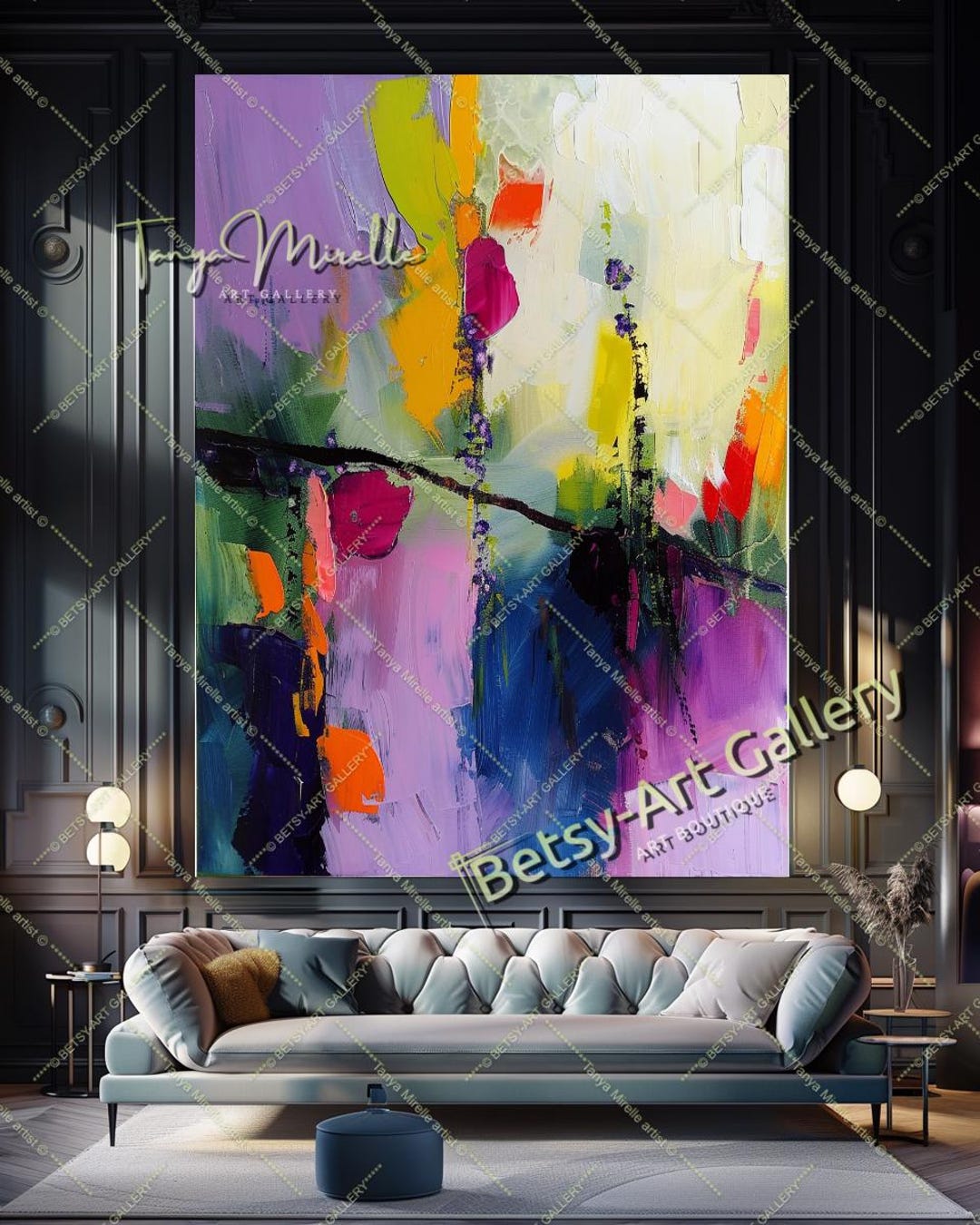Large Abstract Impasto Oil Painting: Vivid Colorful Canvas Art - Etsy