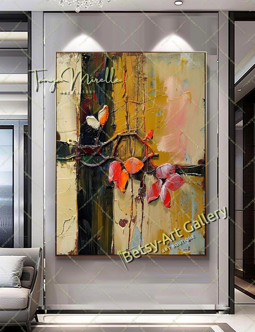 Colorful Abstract Floral Art - Impasto Oil Painting on Canvas ...