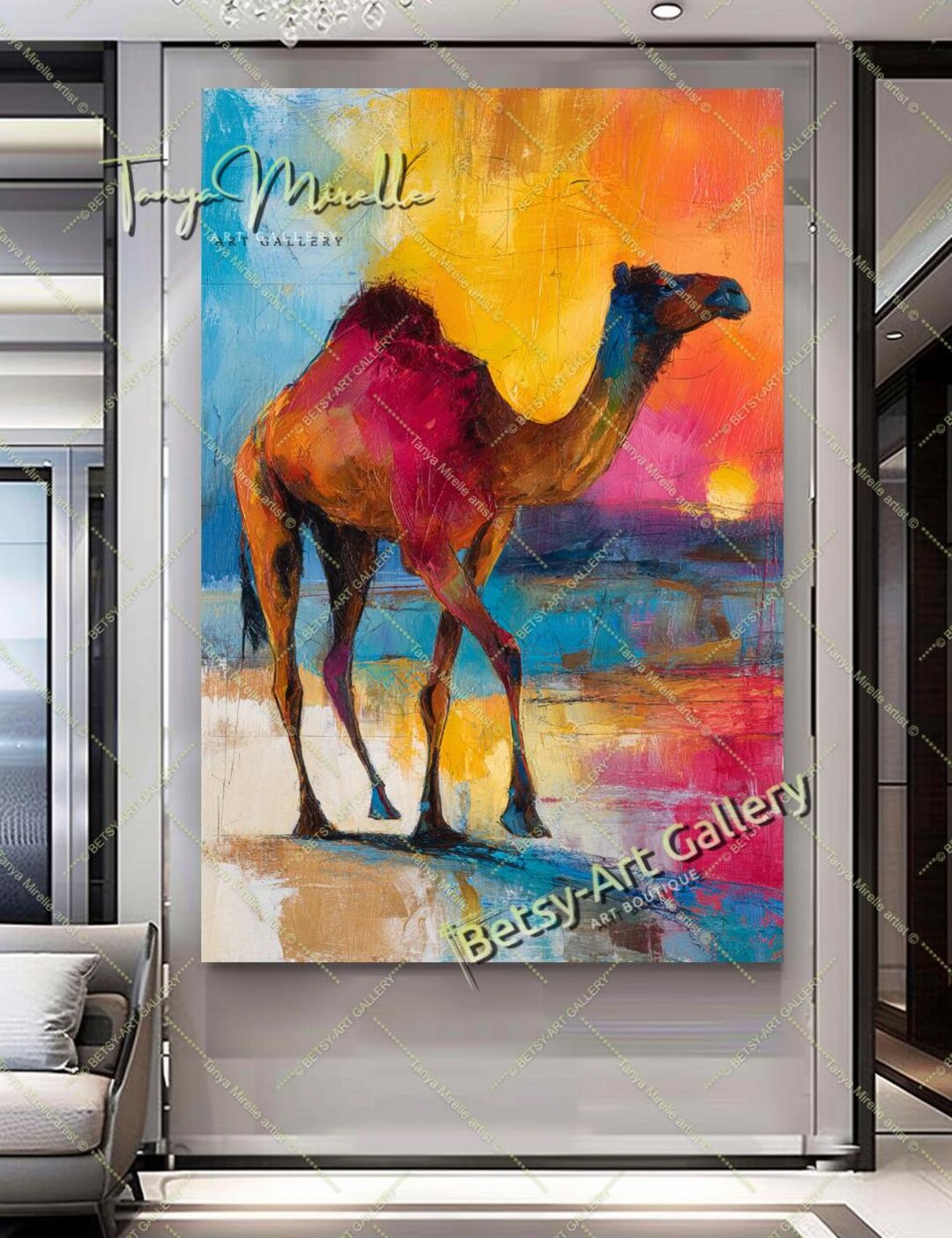 Colorful Camel Canvas Print – Desert Wildlife Wall Art - Etsy