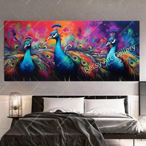 Vibrant Peacock Canvas Print: Colorful Bird Wall Art