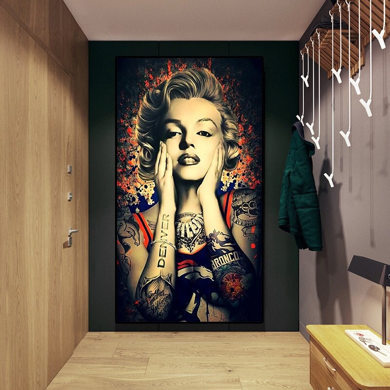 Tableau Toile Marilyn Monroe Tattoo - Impression Giclée Sur Châssis Tendu
