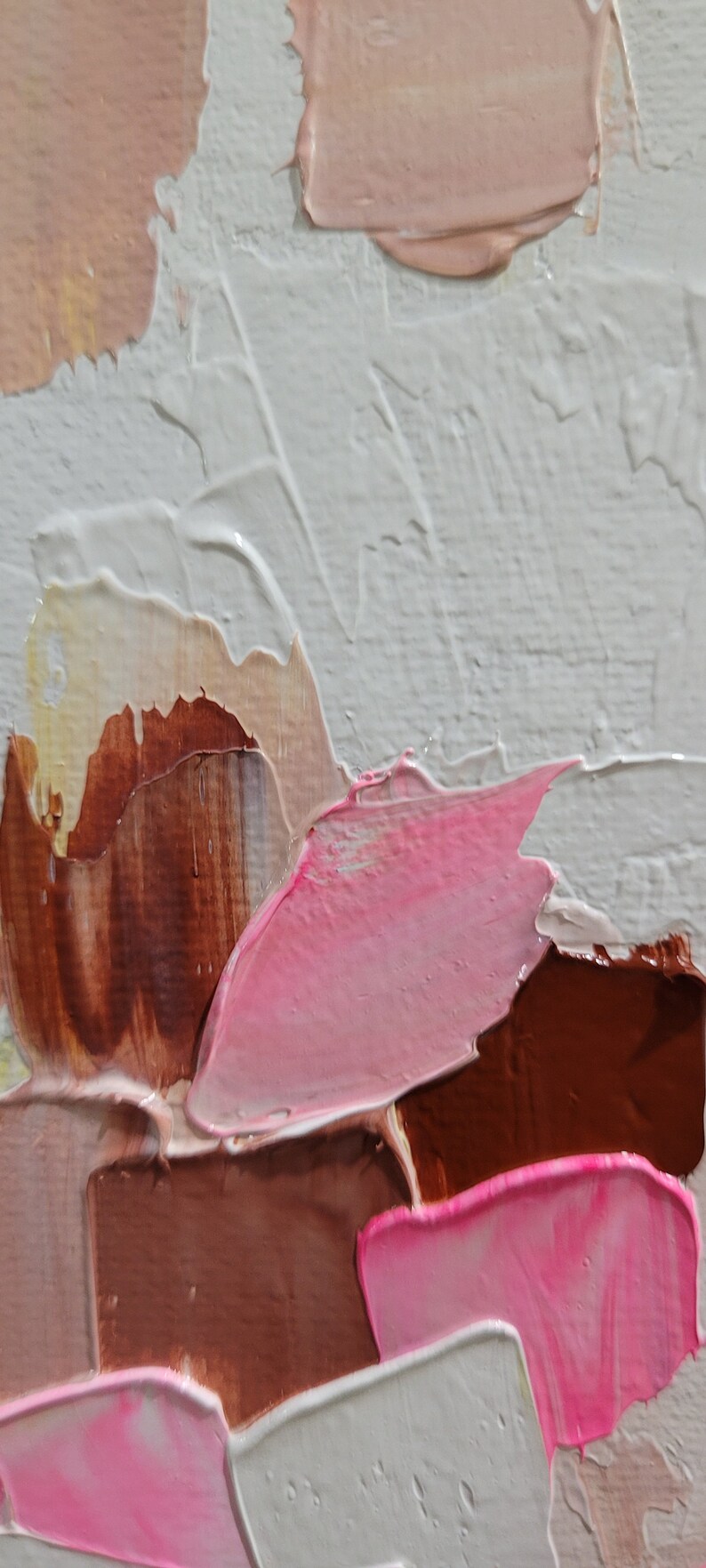 Oil Painting on Canvas White Green Impasto Abstract Textured Etsy