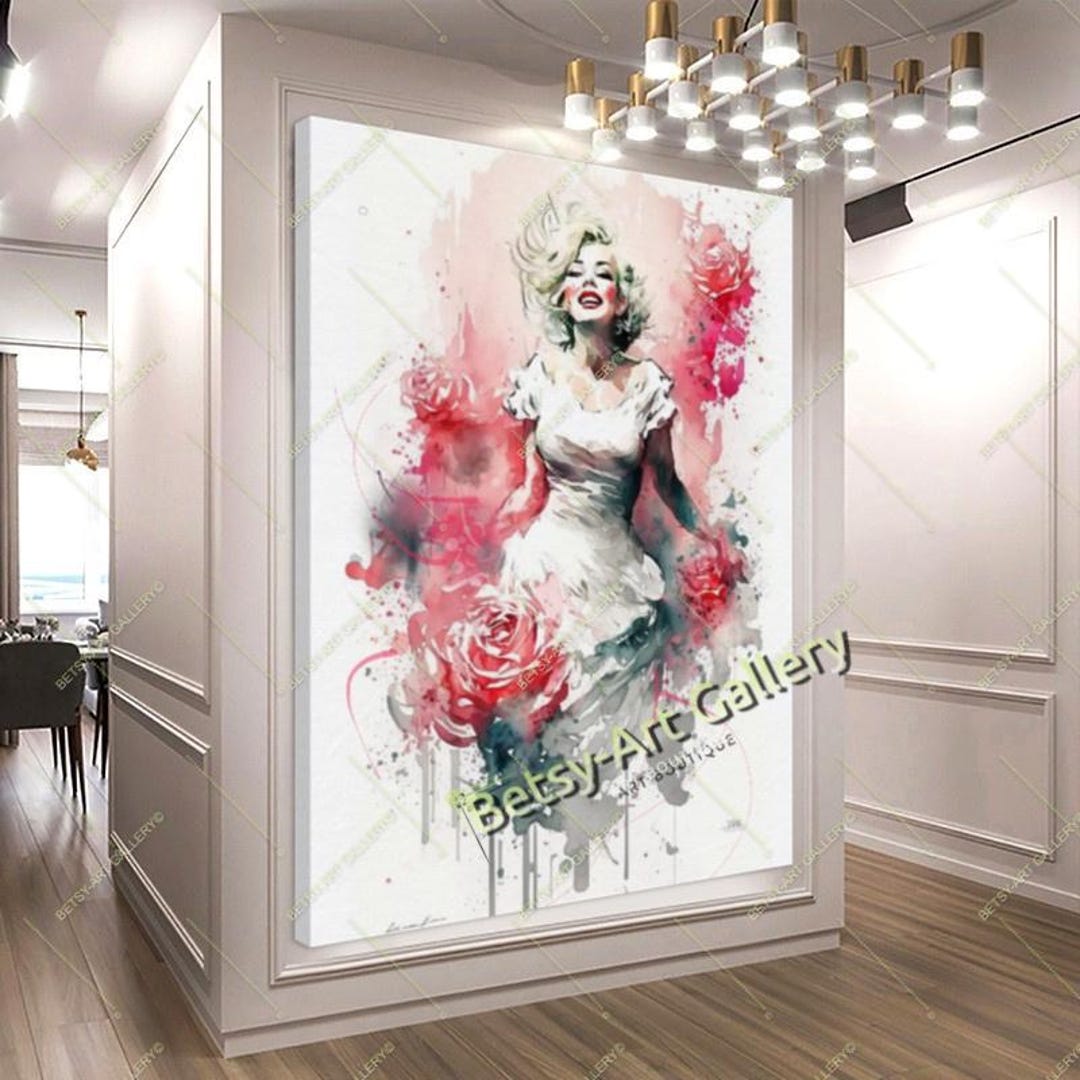 Marilyn Monroe Floral Graffiti Canvas Print – Pop Art Wall Decor - Etsy