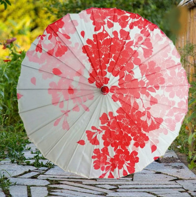 MRMIAN Japanese Cherry Blossom Sakura Folding Umbrella for Rain Sun Travel  Mini Lightweight Compact Umbrellas