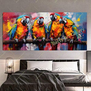 Colorful Parrot Canvas Print: Vibrant Tropical Bird Wall Art