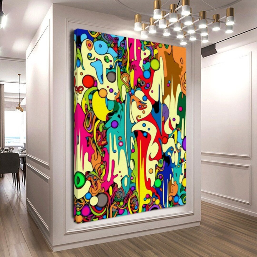 Abstract Graffiti Art Canvas Print: Modern Vibrant Wall Decor - Etsy