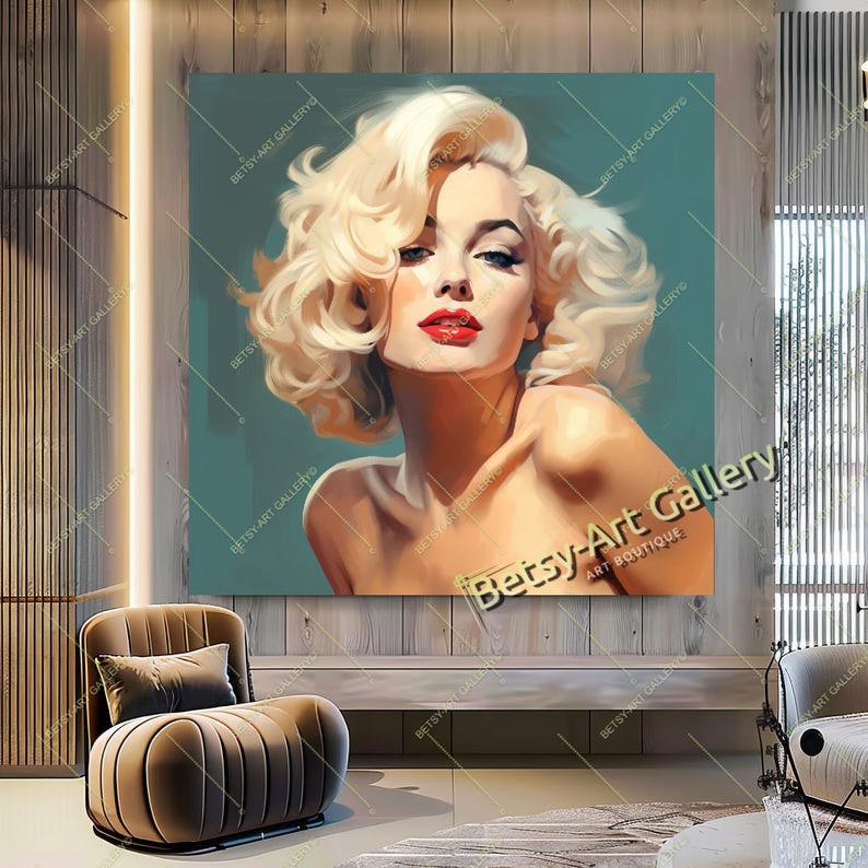 Marilyn Monroe Canvas Print: Retro Pop Art, Hollywood Icon - Etsy